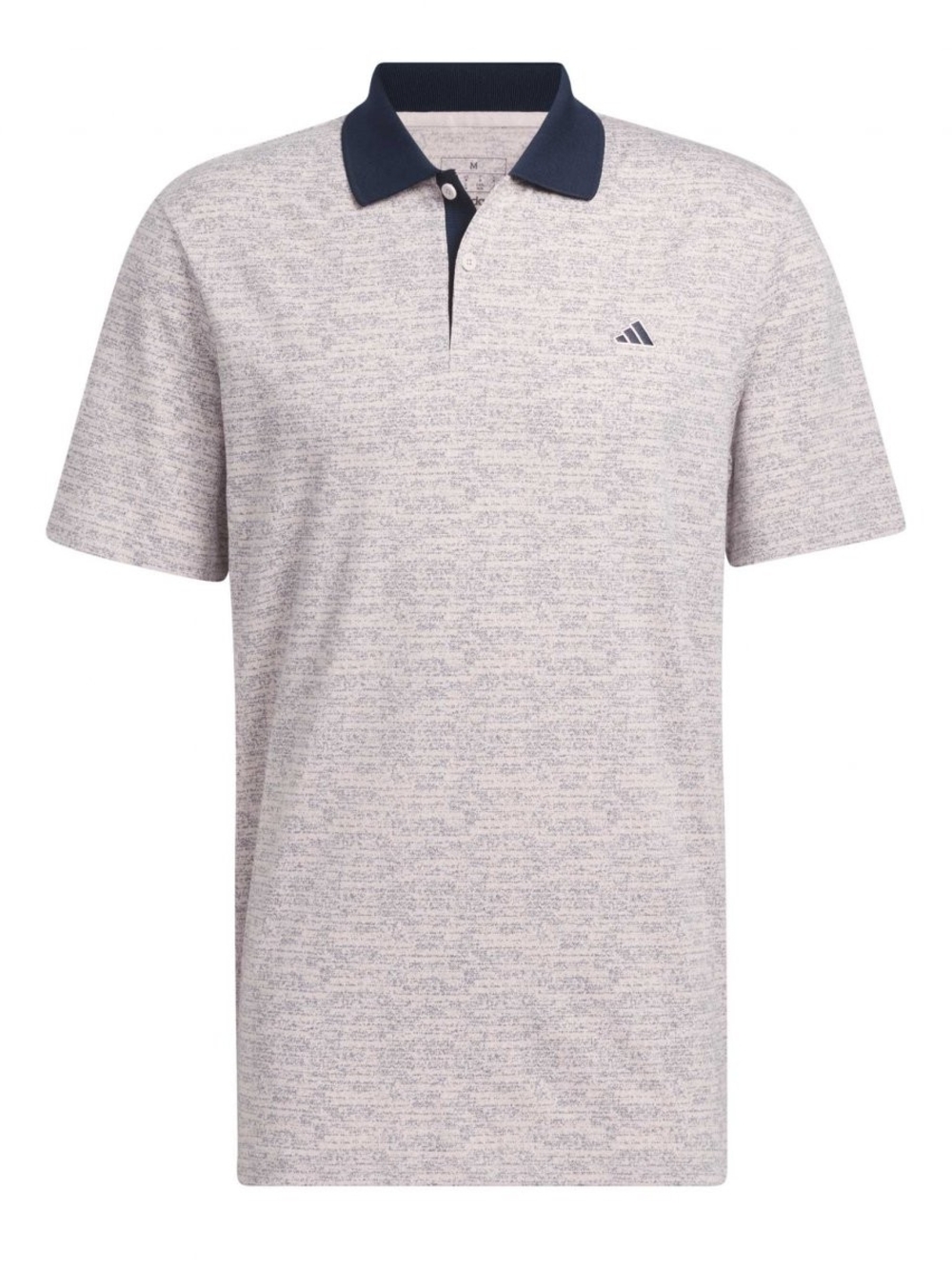 adidas Light Heather Gray Polo with Navy Collar